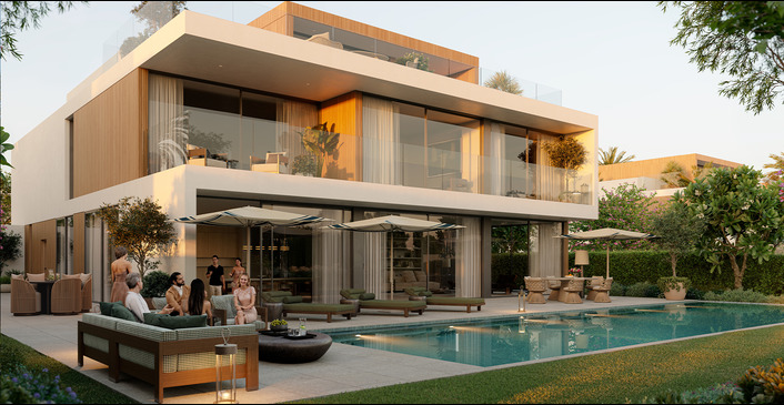 Luxury Emaar villa with a private swimming pool and modern architecture